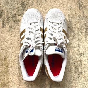 Adidas superstar gold sneakers